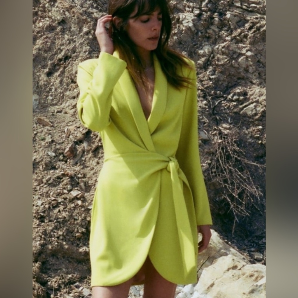 New with tags Zara lime green blazer dress 2829/483/520 Large